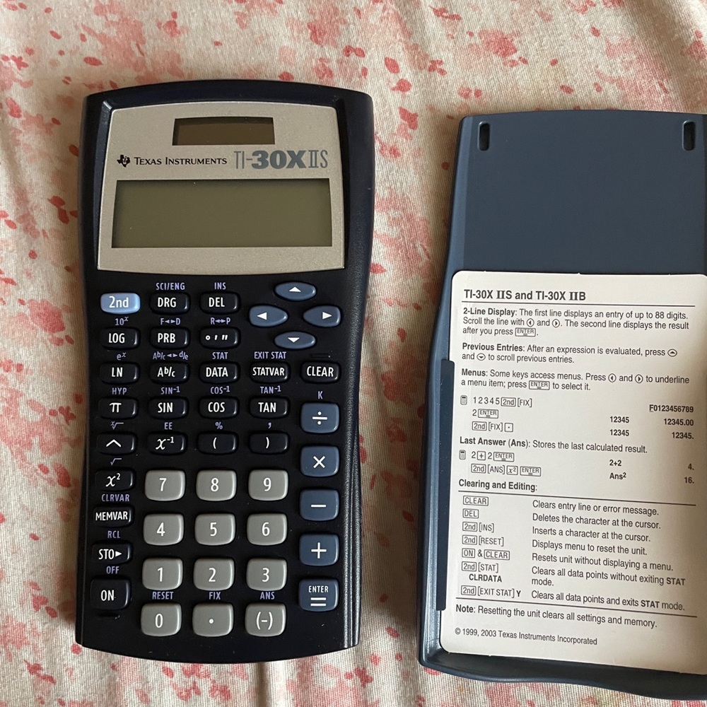 Texas Instruments TI-30X IIS Black and Gray Scientific Calculator with Cover